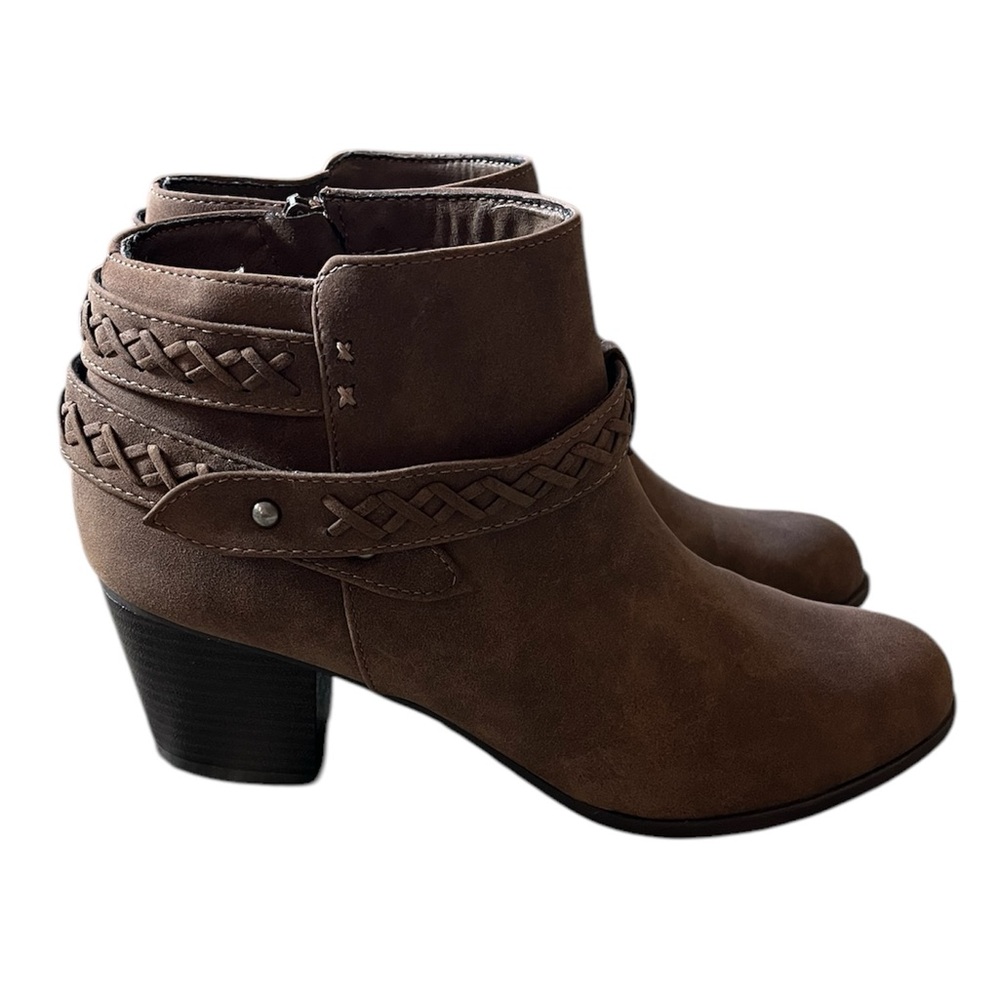 Women's Brown Braided Ankle Booties bohemian, fairycore, western, cozycore - Picture 6 of 6